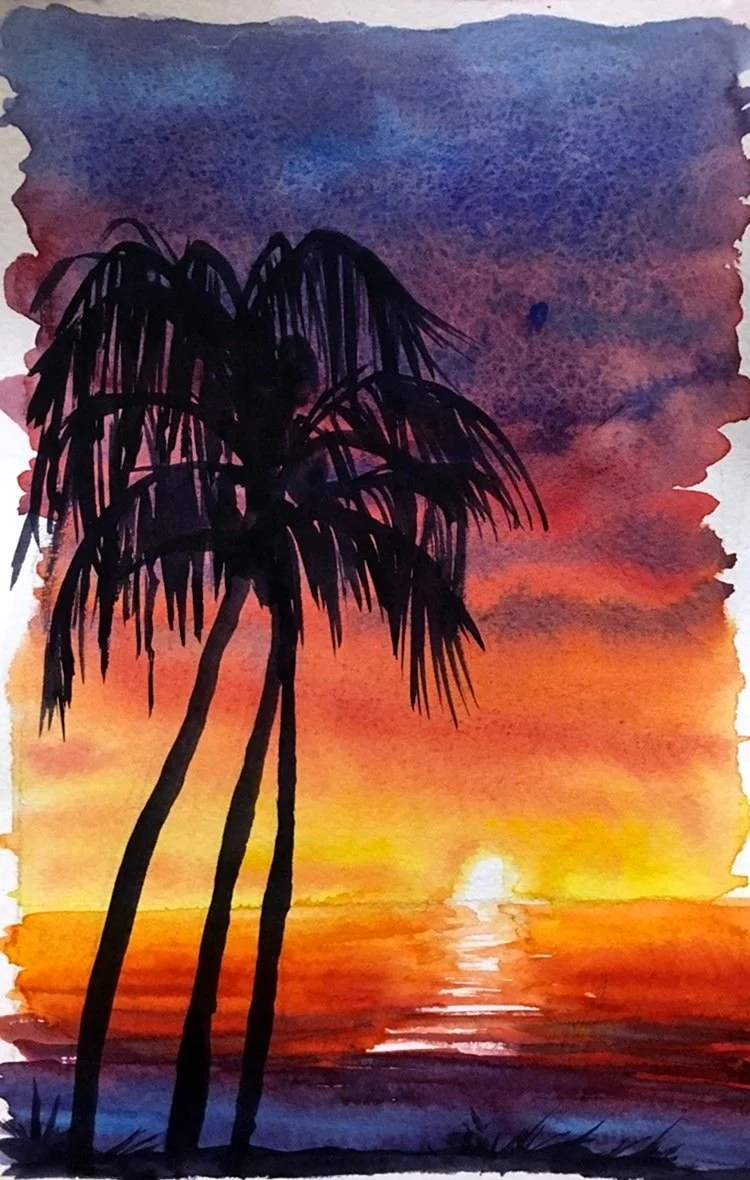 Рисунок заката солнца поэтапно (50 фото) » рисунки для срисовки на азинский.рф