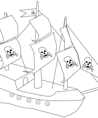 Пиратский корабль рисунок карандашом Золотая Лань
