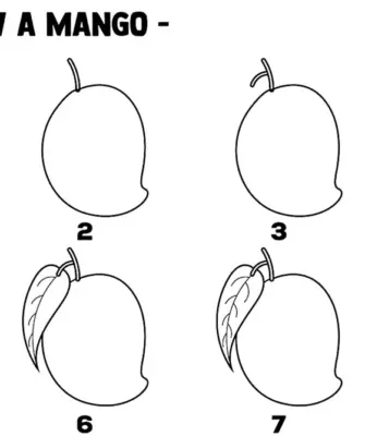 Поэтапное рисование манго