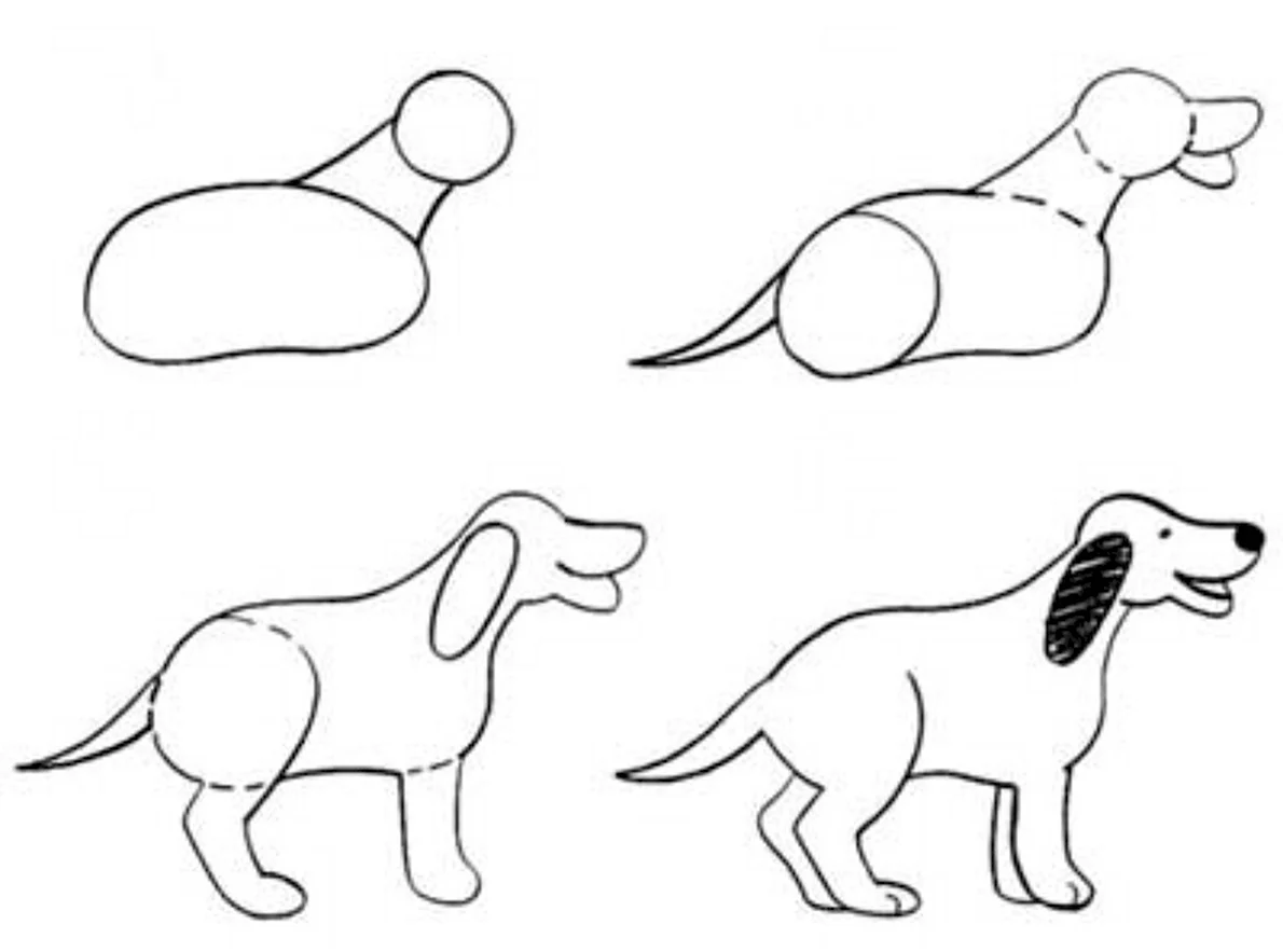 Собака карандашом легко для детей. Собака рисунок. Рисунок собаки карандашом для детей. Поэтапное рисование собаки. Поэтапное рисование собаки для детей.