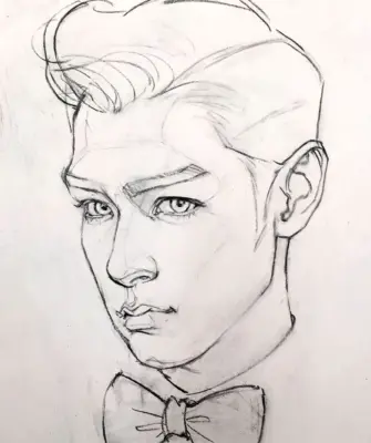 Портрет мужчины карандашом для срисовки