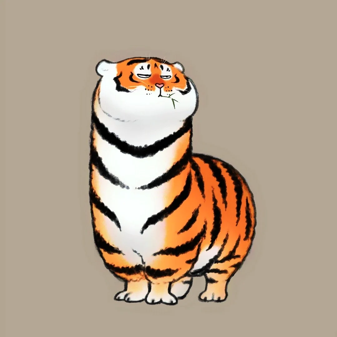 Прикольный тигр арт