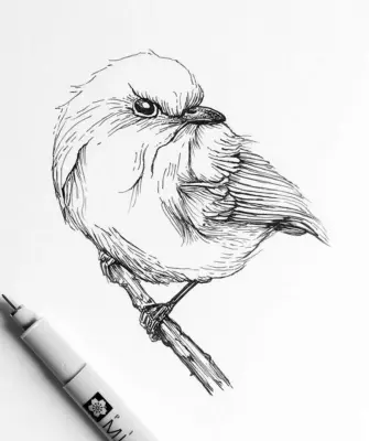 Птица ручкой