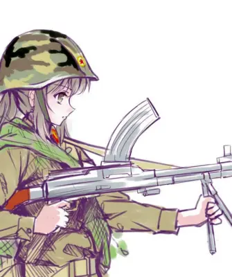 Раскраска аниме Военная