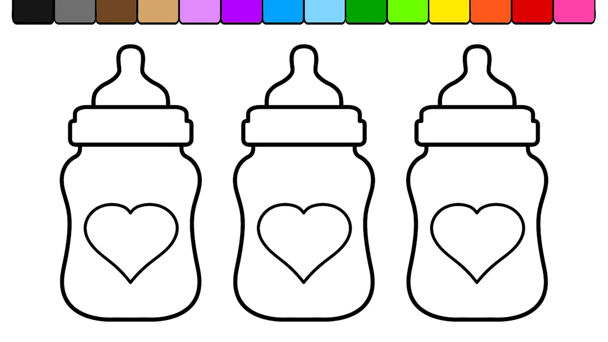 Раскраска бутылочка детская
