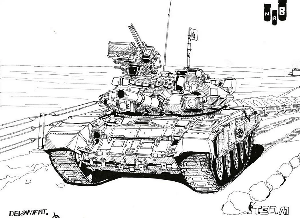 Т 72 рисунок карандашом