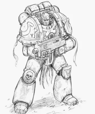 Раскраска Warhammer 40000 Space Marine