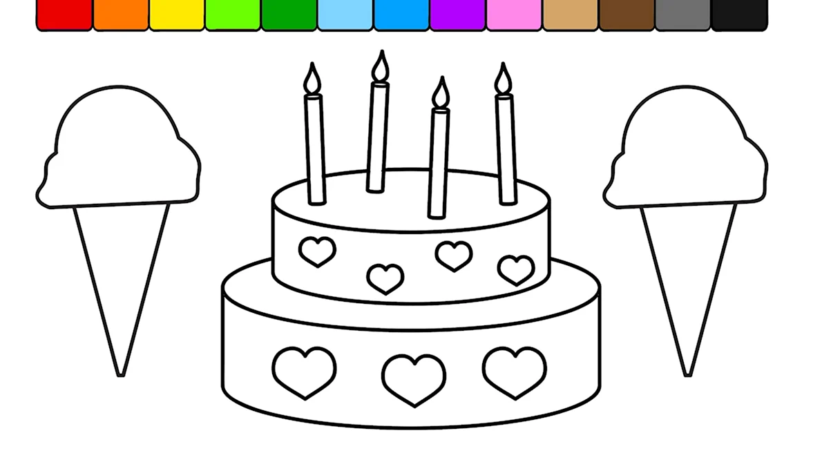 Рисунки для срисовки на день рождения торт (34 шт)