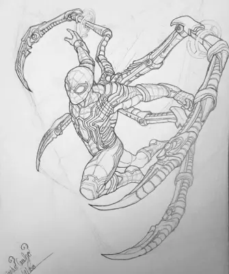 Раскраски Марвел Железный человек паук
