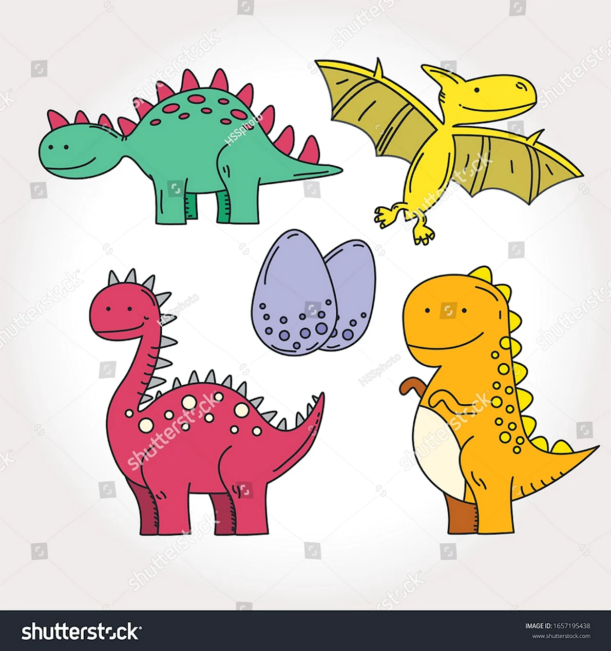 Разноцветные Динозаврики