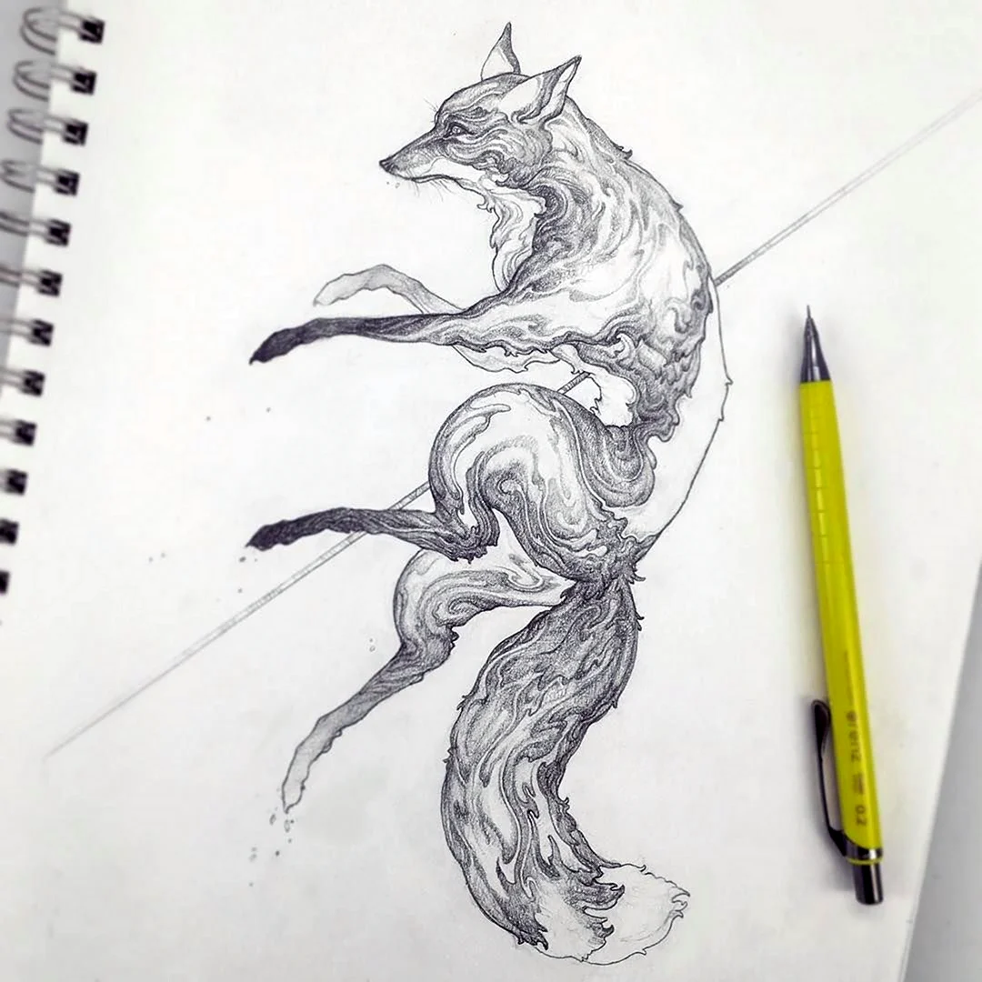 Рисование карандашом в скетчбуке животных