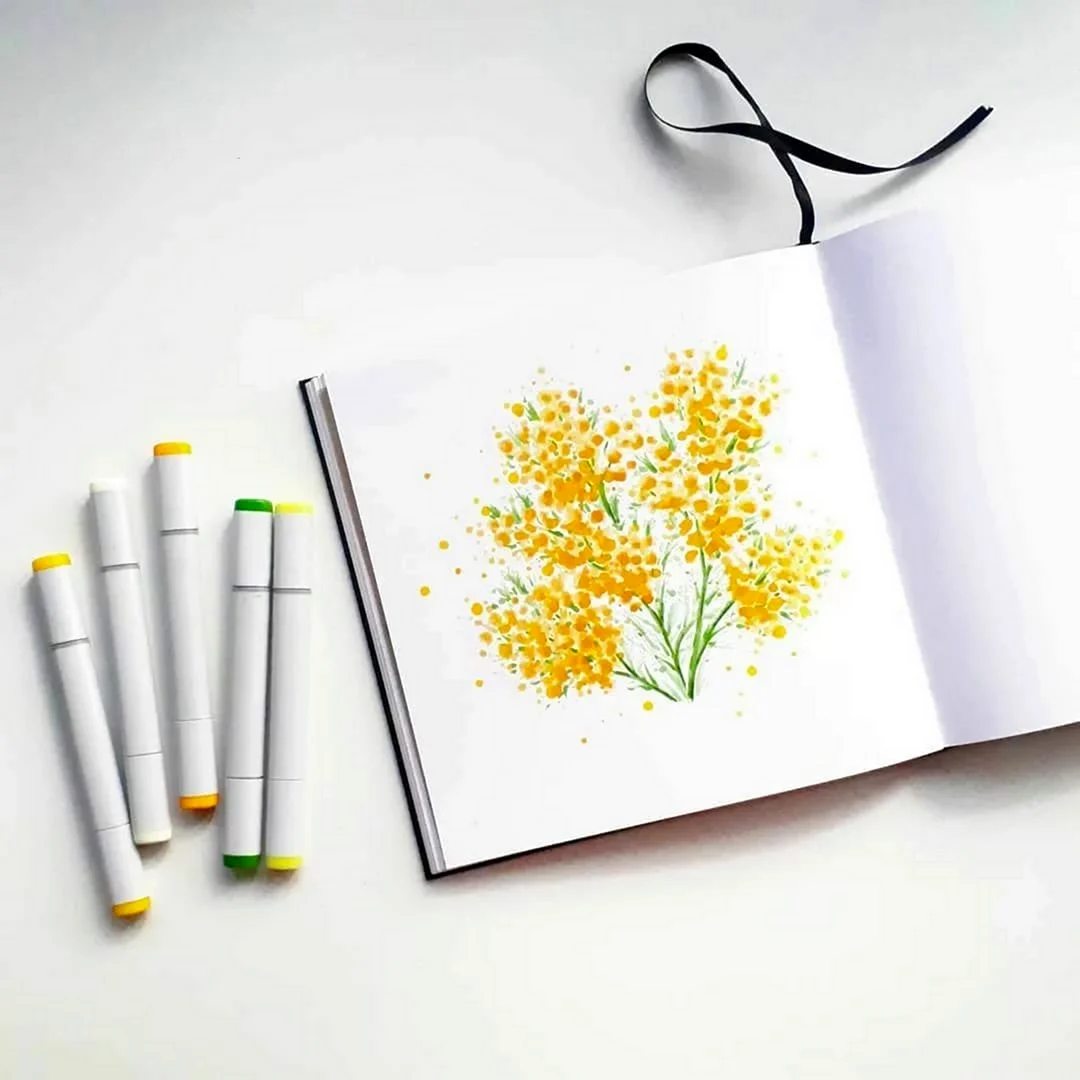 Рисование маркерами растения