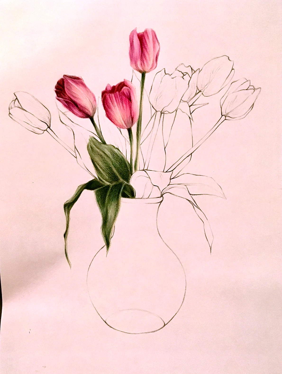 Ваза с тюльпанами рисунок. Ваза с цветами рисунок карандашом. Тюльпаны в вазе карандашом. Цветы рисунок карандашом в вазе тюльпаны. Рисунки цветов в вазе для срисовки.