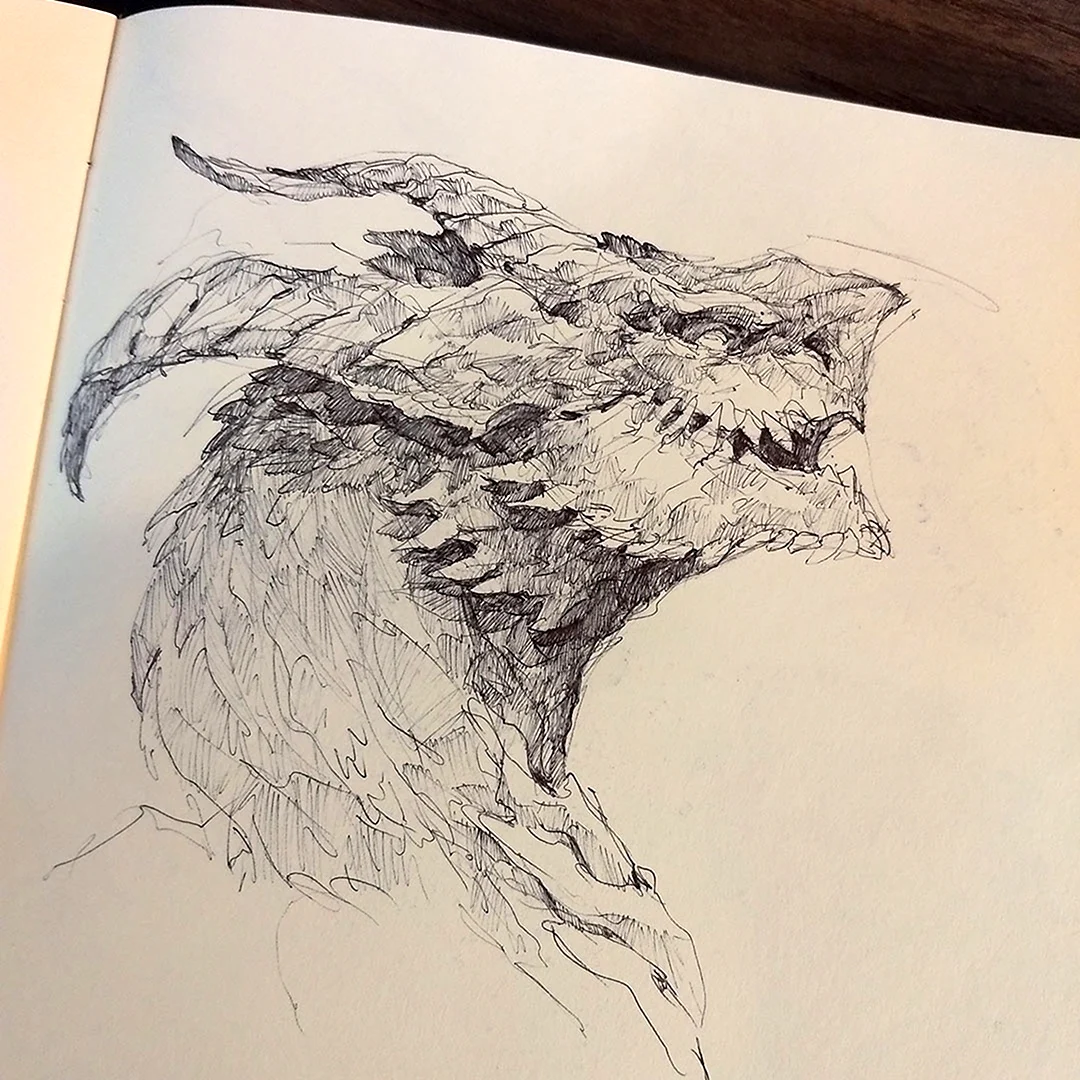 Рисования скетчбук драконы