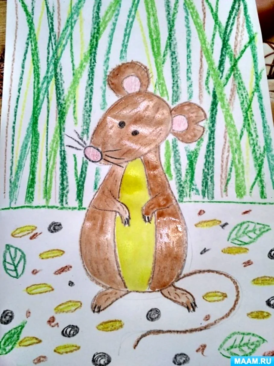 Рисуем мышо с детьми подготовительной