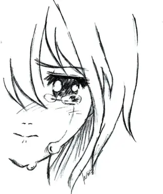 Рисунки аниме плачет