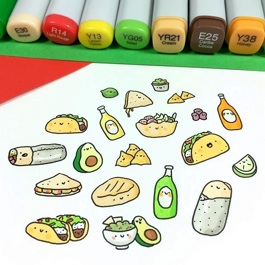 Рисунки для скетчбука легкие еда