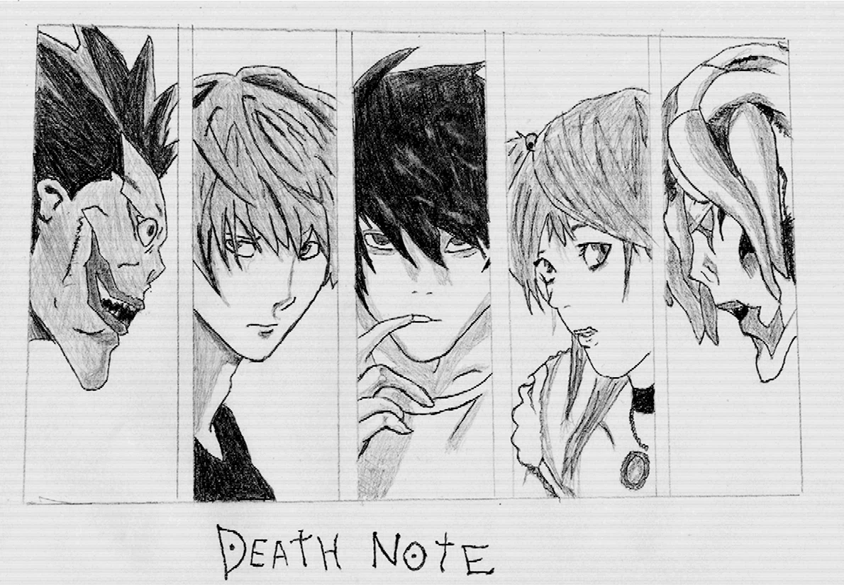 Рисунки для срисовки аниме тетрадь смерти
