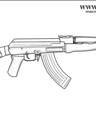 Рисунки для срисовки оружие