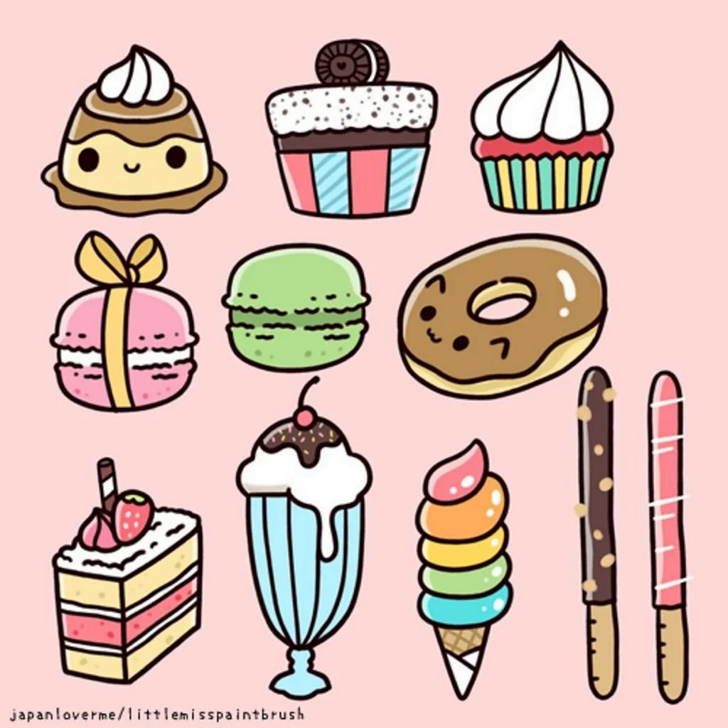 Рисунки для срисовки сладости