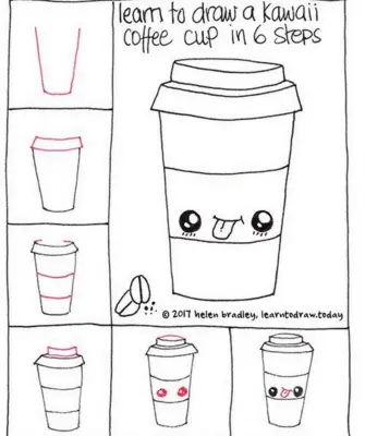 Рисунки для срисовки стакан с кофе