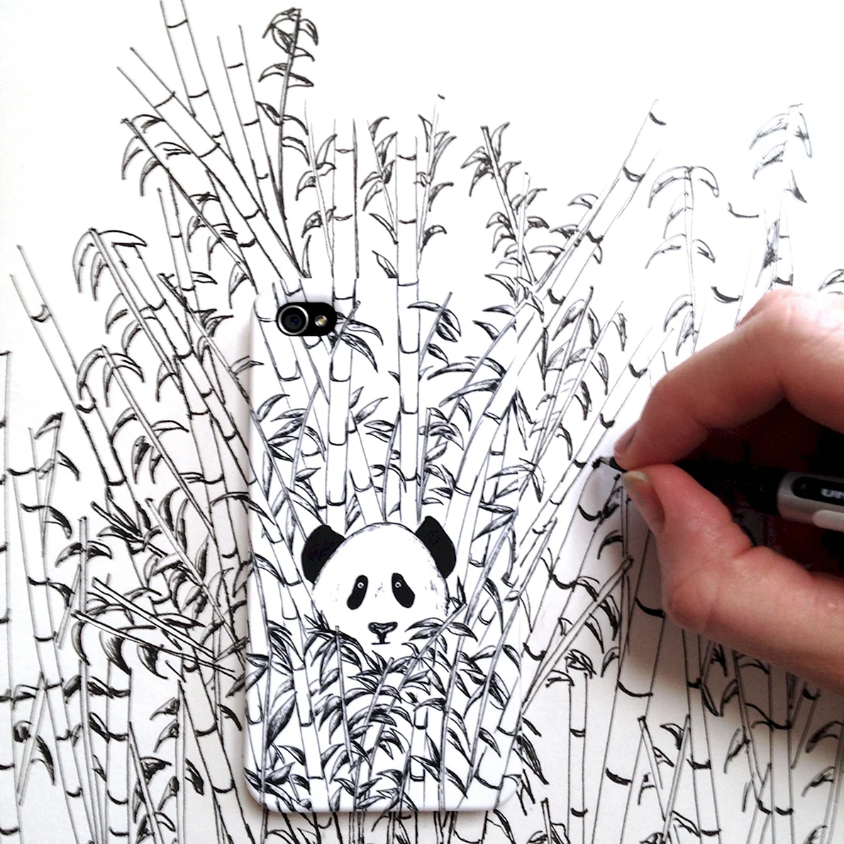 Рисунки маркерами Панда