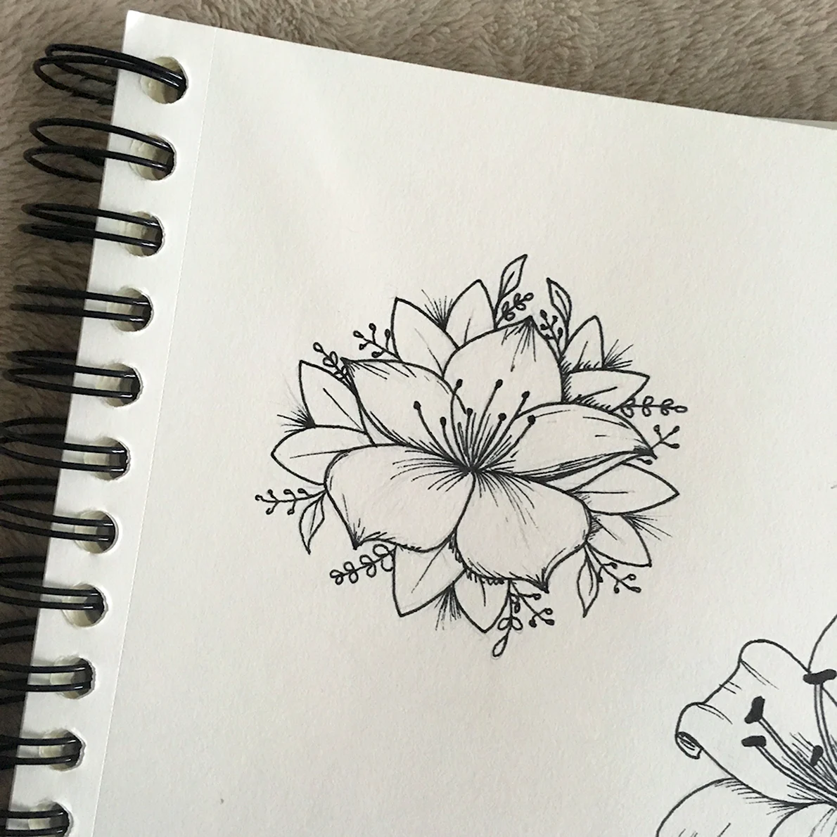 Рисунки цветов для скетчбука