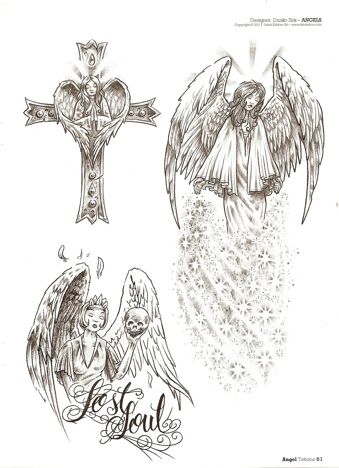 Рисунок ангела в скетчбук