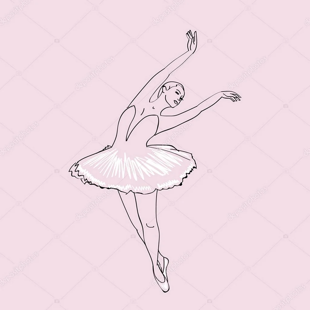 Рисунок девушка-балерина для детей карандашом
