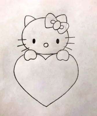 Рисунок Китти для срисовки карандашом