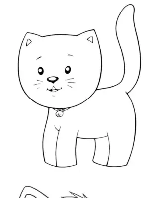 Рисунок котика для срисовки для детей