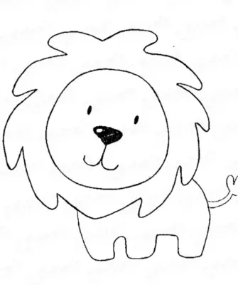 Рисунок Лев для детей легко