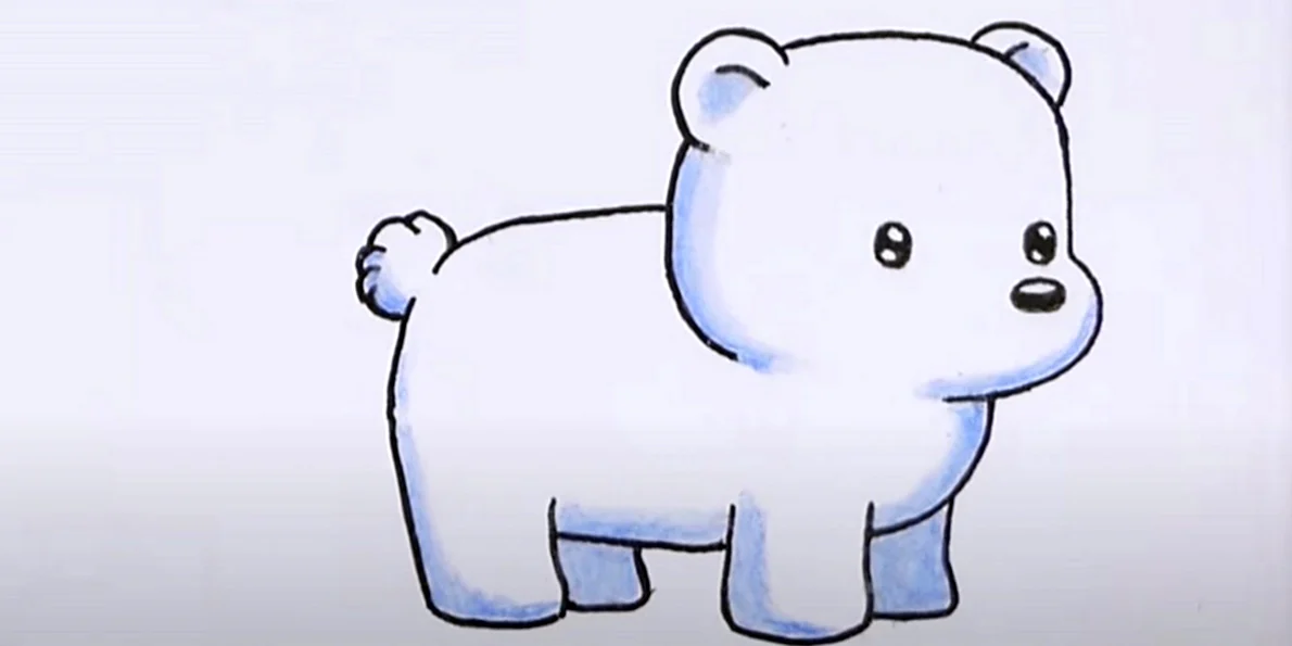 Рисунок медведя легкий мультяшный