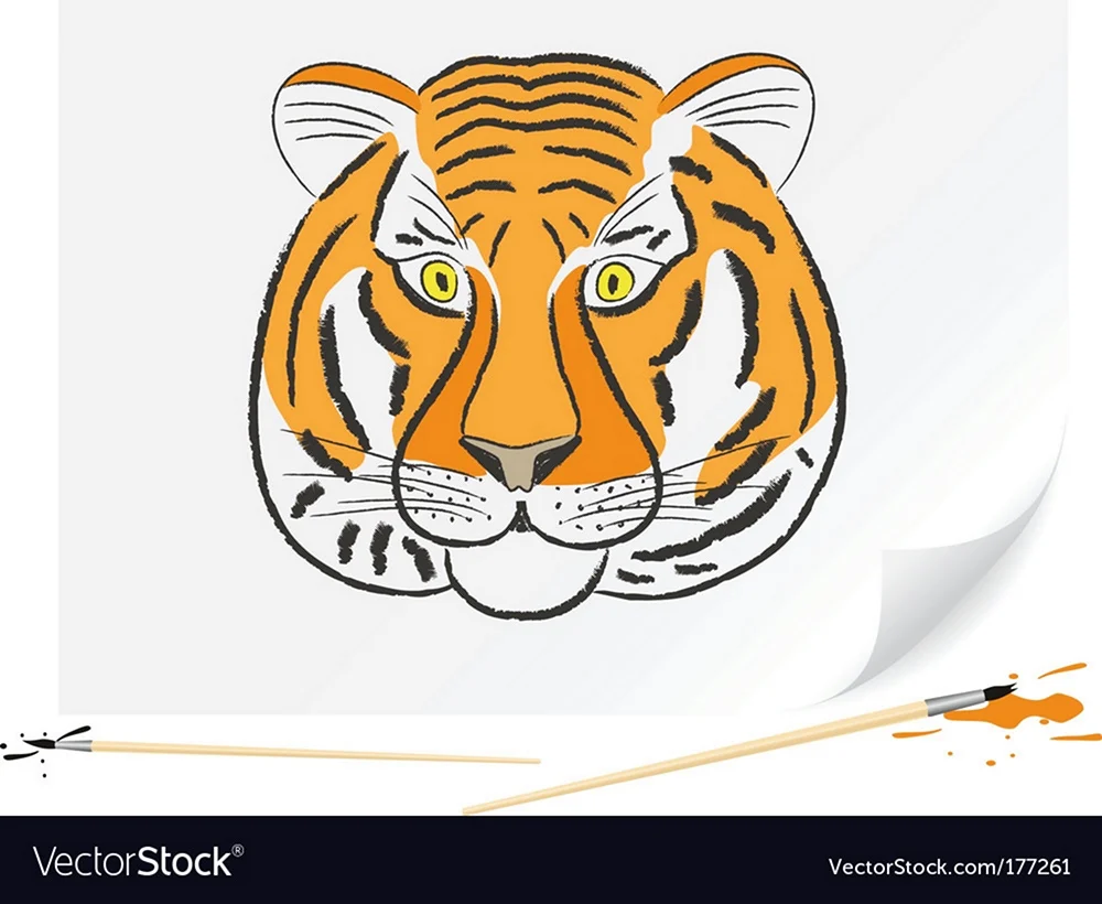 Рисунок на тему морда тигра