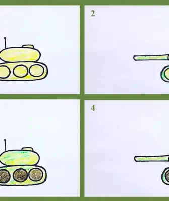 Рисунок танка для детей 5 лет