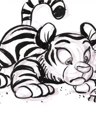 Рисунок тигренка для срисовки