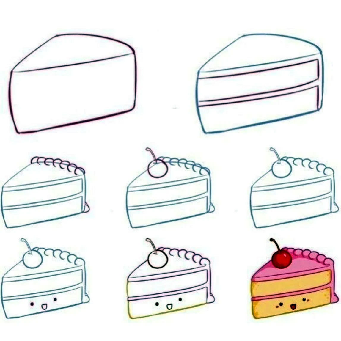Рисунок торта для срисовки