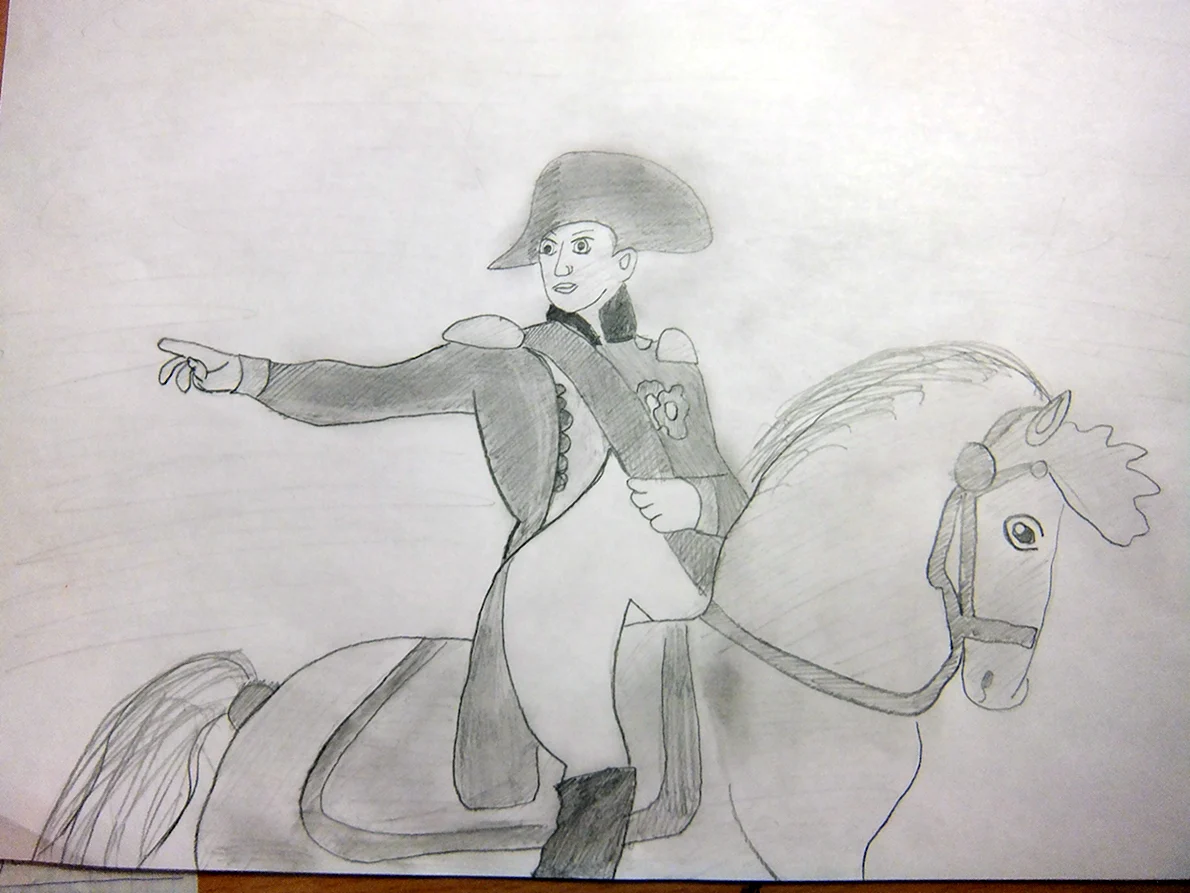 Рисунок война 1812 года Наполеон на коне