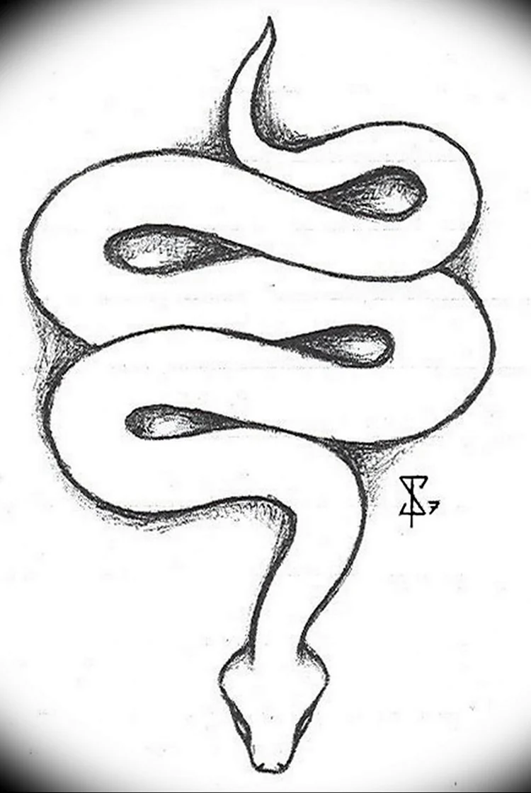 Рисунок змеи карандашом для срисовки