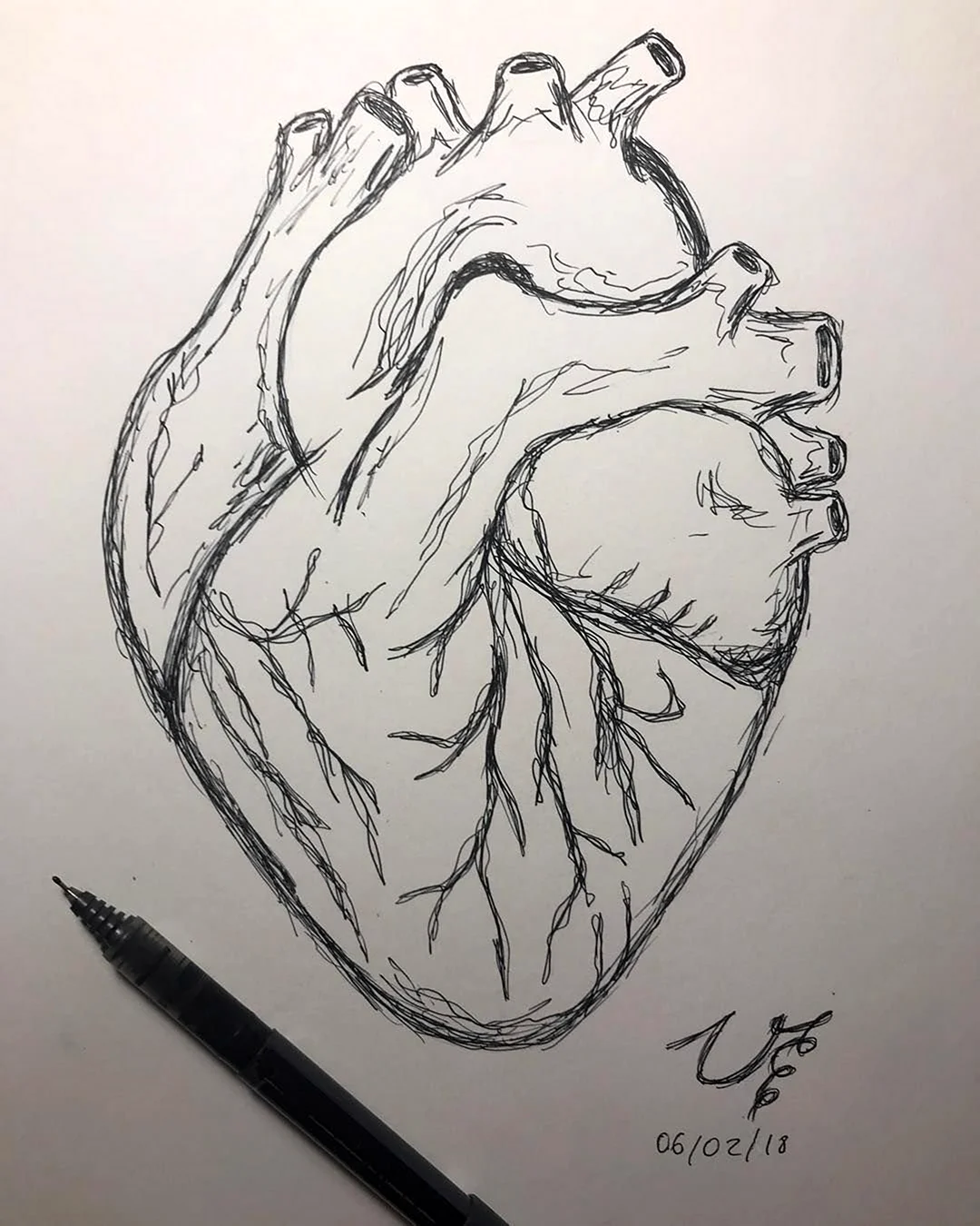 Рисунок. Крутые рисунки карандашом. Нарисовать сердце. Рисунки лёгкие и красивые. Легкое сердце карандашом