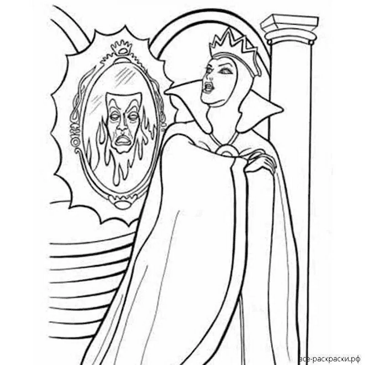 Раскраска “Сказка о мертвой царевне и семи богатырях” (16 фото)