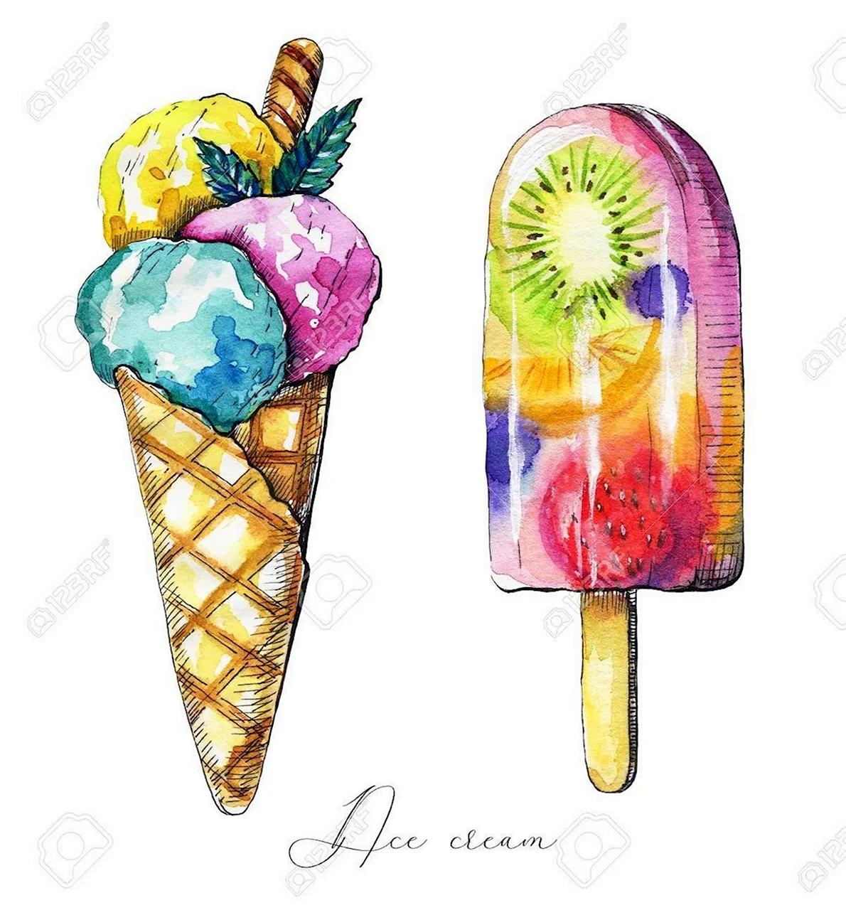 Скетчинг мороженое
