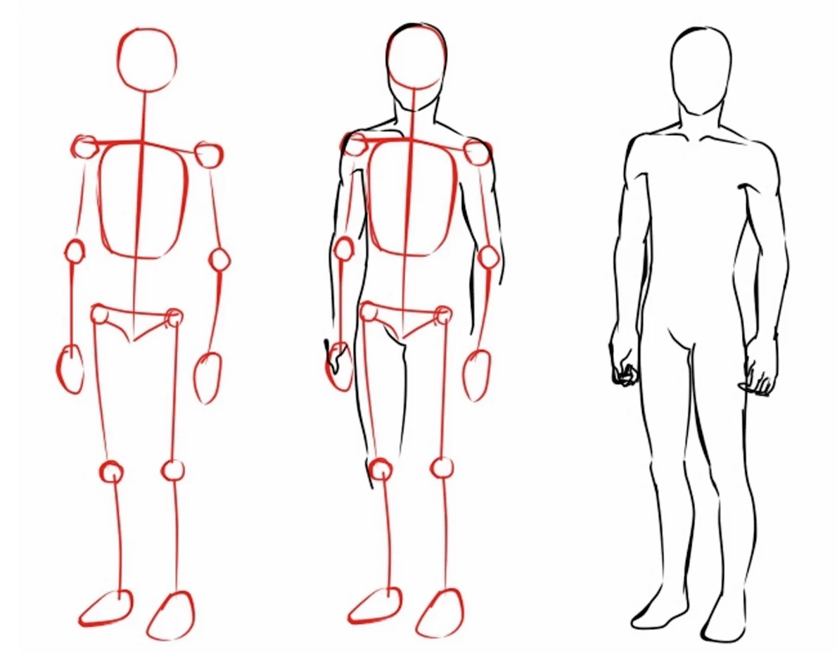 Схема рисования тела