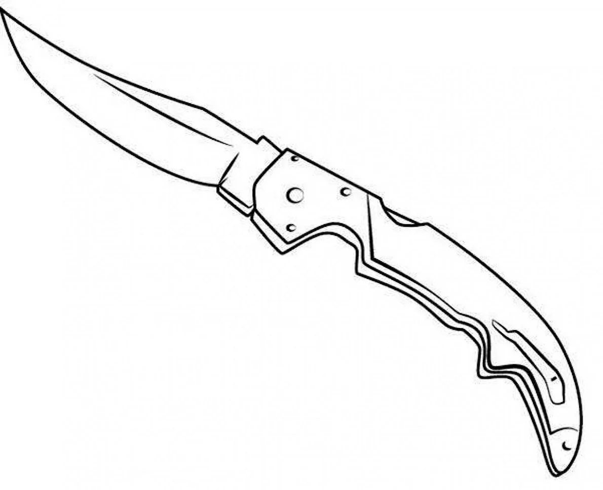 Складной нож чертеж Фальшион