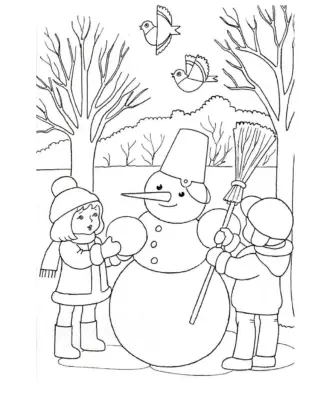 Снеговик почтовик раскраска