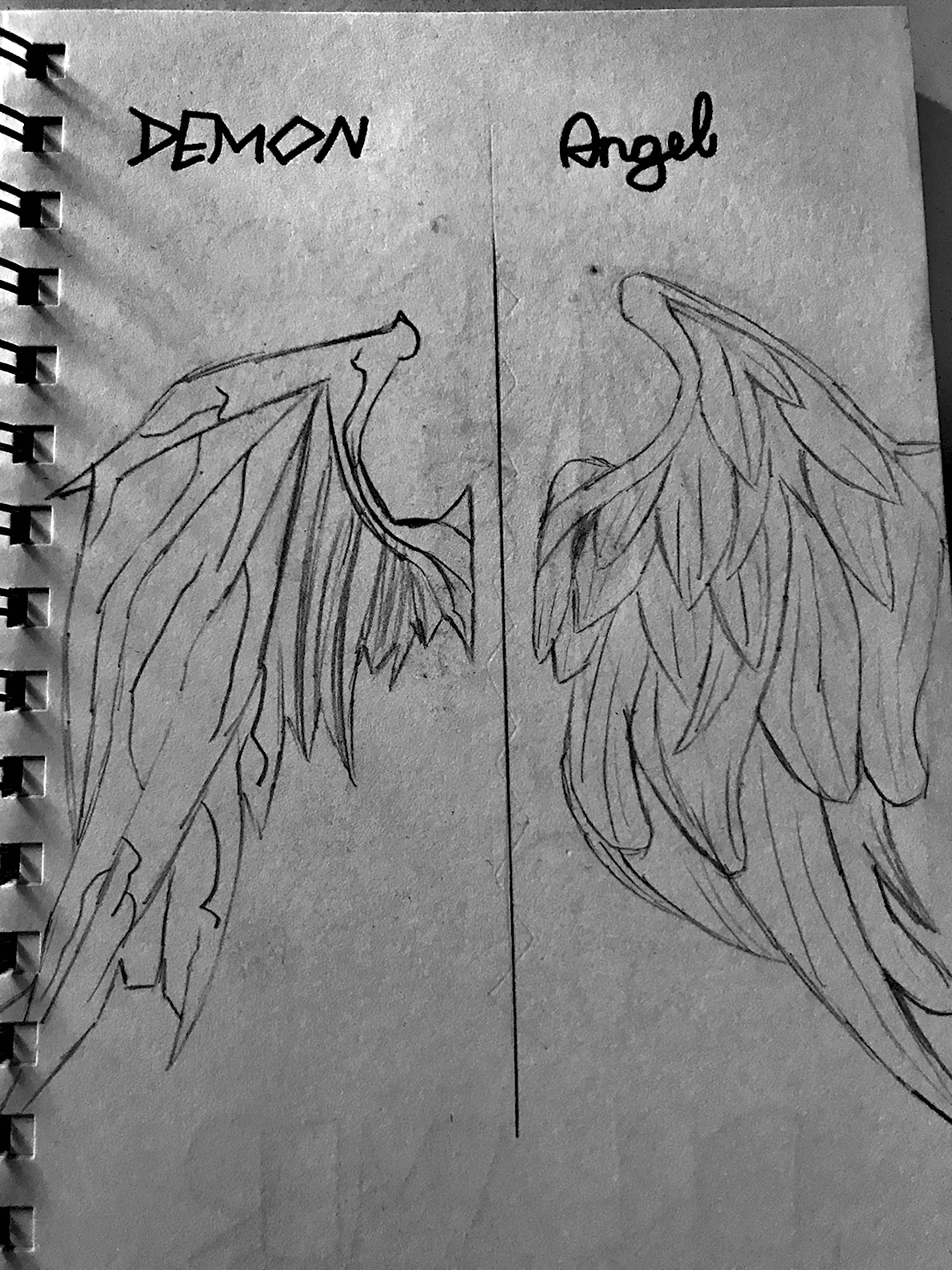 Срисовка ангела и демона