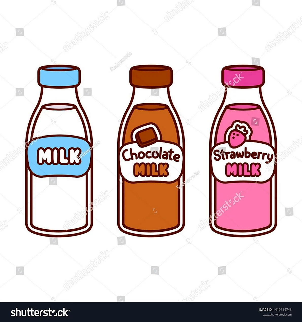 Стикер бутылка молока