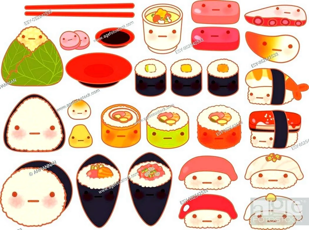 Стикеры японская еда