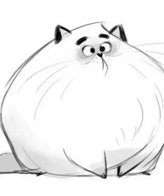 Толстый кот нарисованный