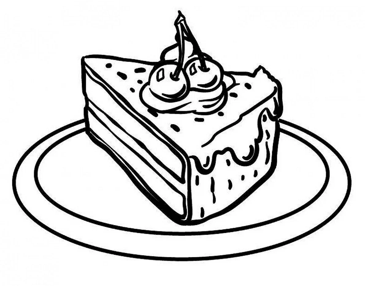 Кусок торта на тарелке рисунок. Тортик. Раскраска. Раскраска торт. Торт раскраска для детей. Тортик раскраска легкая.